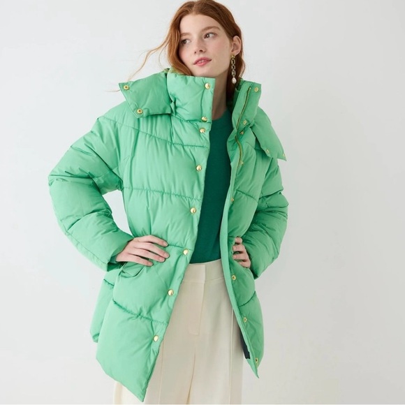 J. Crew Jackets & Blazers - NWT J. Crew Women's New Chateau Puffer Coat - Sz M - Classic Green